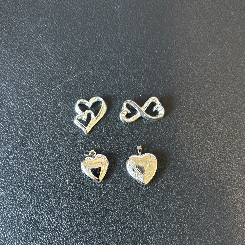 Elegant Silver Heart and Infinity Jewelry Charms.
